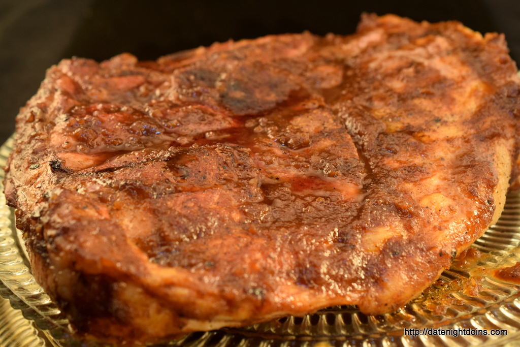 Apple Bourbon Pork Steak, wood pellet, grill, BBQ, smoker, recipe, pellet smoking, outdoor kitchen