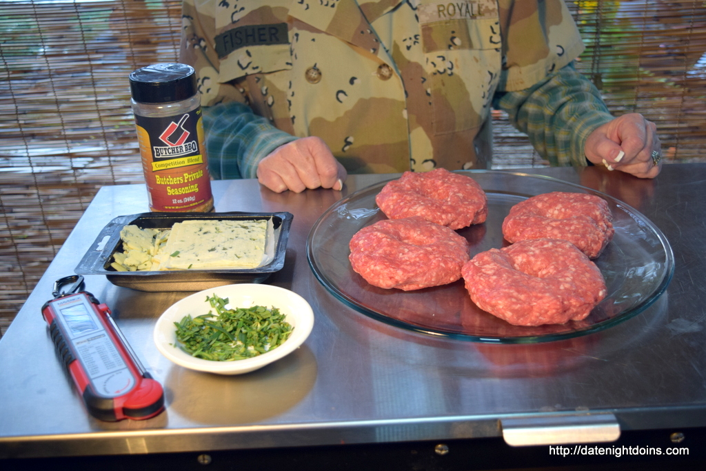 Blue Lamb Burgers, wood pellet grill, BBQ, smoker, recipe, How to BBQ, Ken Patti BBQ, Sawthooth Pellet Grill, Grill Grate