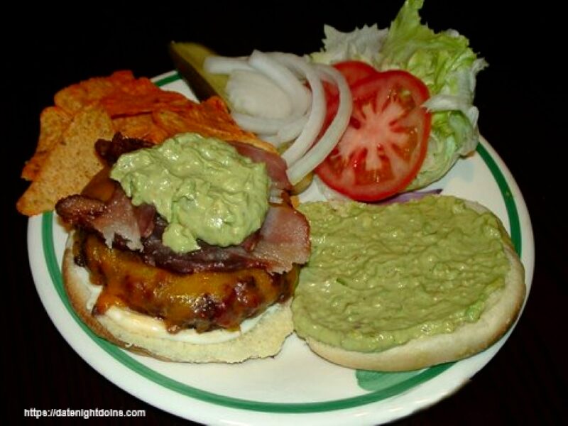 Bacon Cheddar Burger With Zesty Avocado Sauce