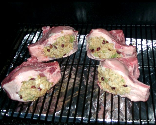 grilling pork chops on a pellet grill