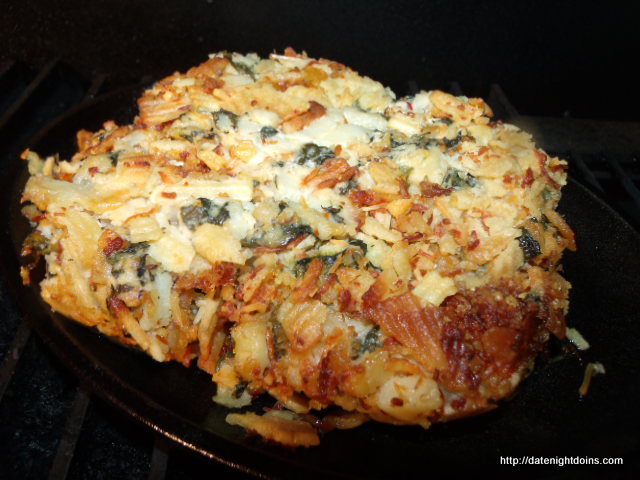 Easy Cheesy Potatoes with Spinach pellet grill recipe BBQ smoker