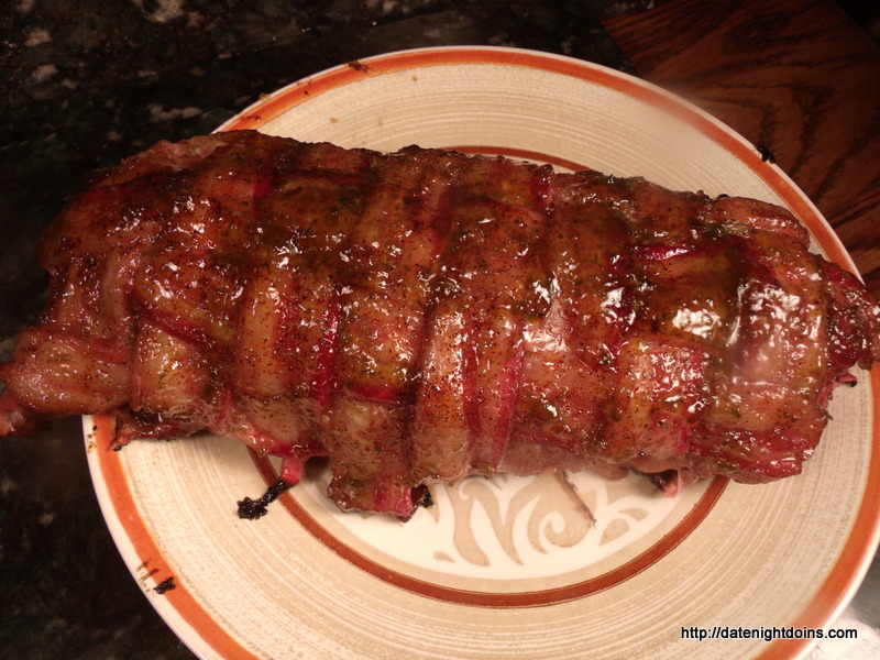 Jalapeno Glazed Bacon Wrapped and Stuffed Pork Loin pellet grill recipe BBQ Smoker