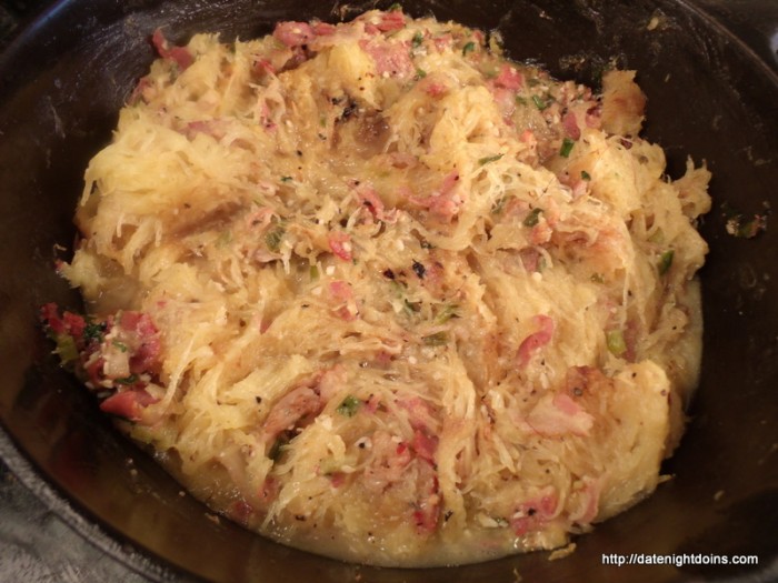 Smoked Spaghetti Squash Carbonara Style