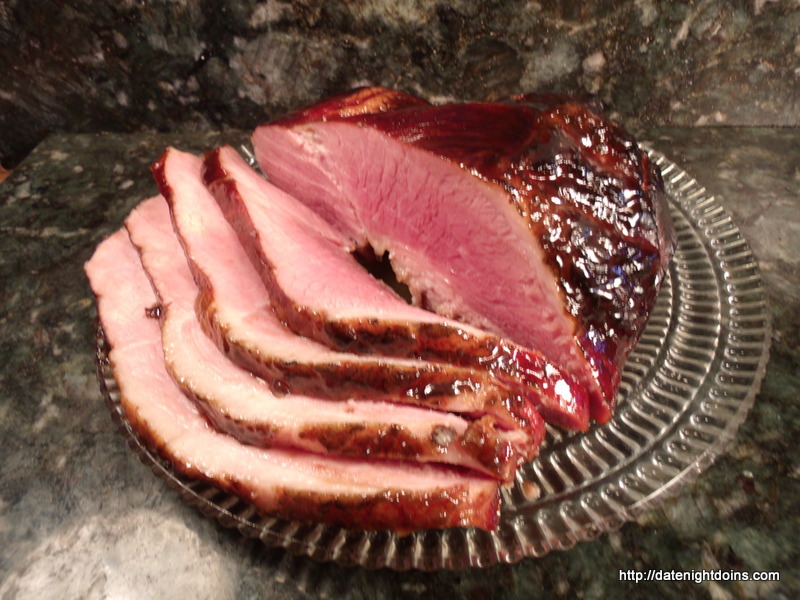 Apple Chipotle Glazed Ham pellet grill recipe date night cooking together, BBQ, smoker recipe