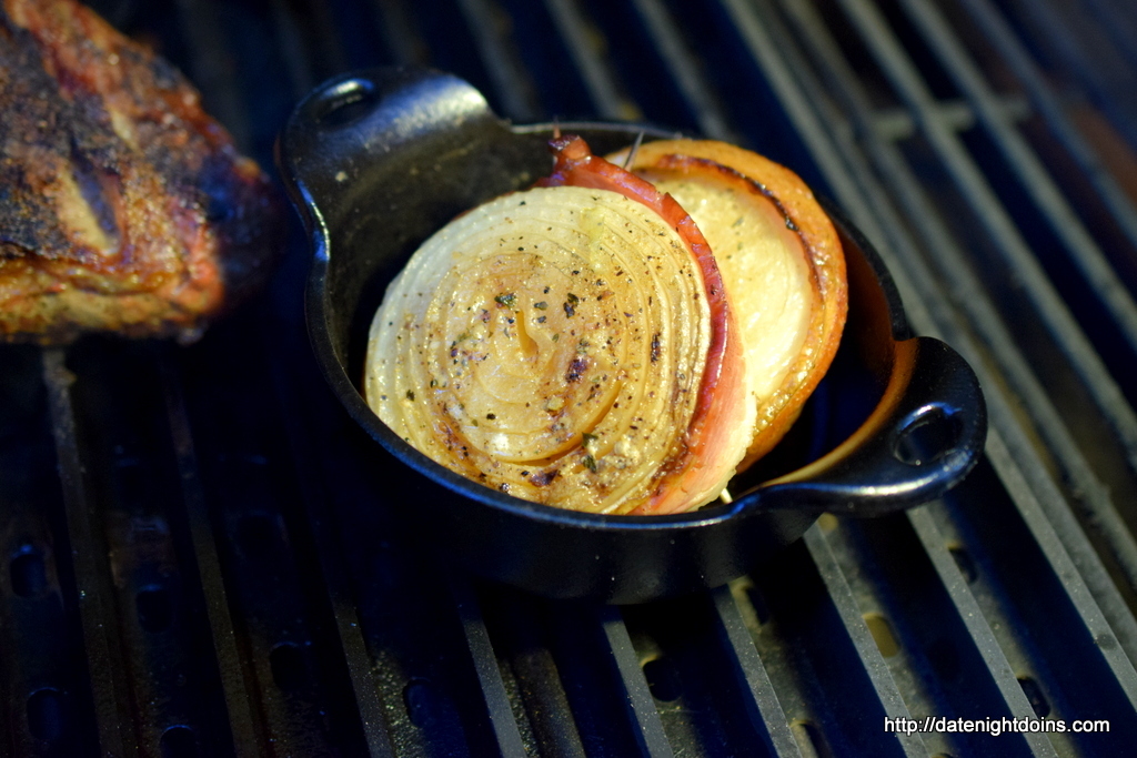 Bacon Wrapped, Sweet Onion Slabs, outdoor kitchen, wood Pellet, grill, BBQ, smoker, recipe, ken patti BBQ