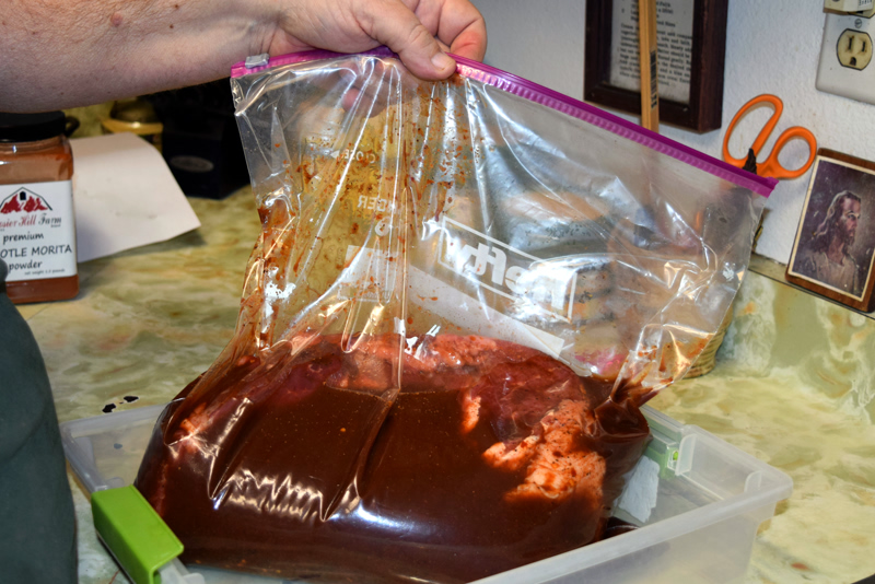 Place Meat and Brine into a Bag