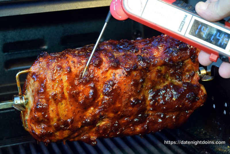 Spicy Rotisserie Pork Loin - Date Night Doins BBQ For Two