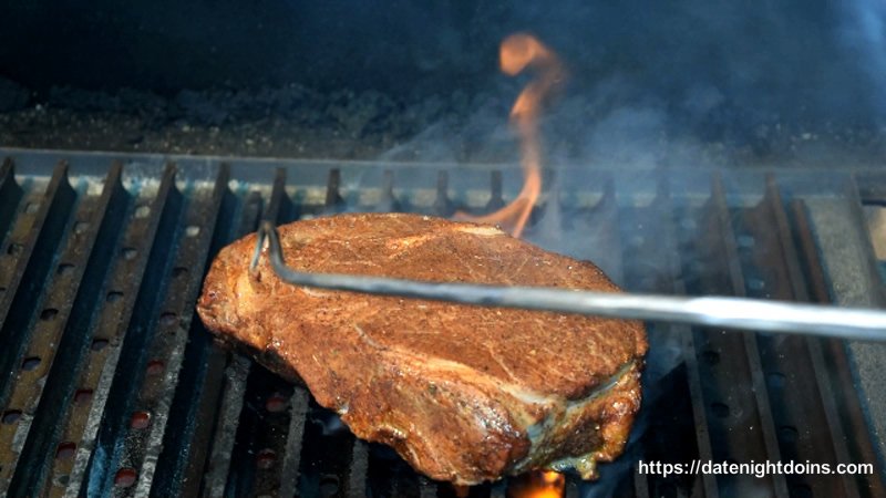 Pizza Oven Flame Broiled Rib Eye - Date Night Doins BBQ For Two
