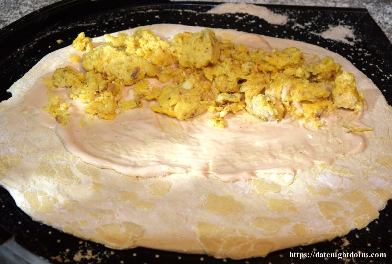 Ham and Swiss Egg Breakfast Calzones