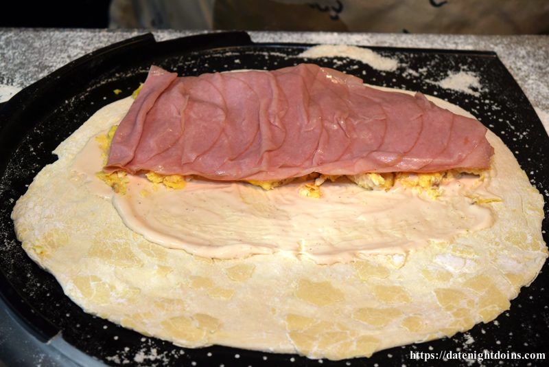 Ham and Swiss Egg Breakfast Calzones