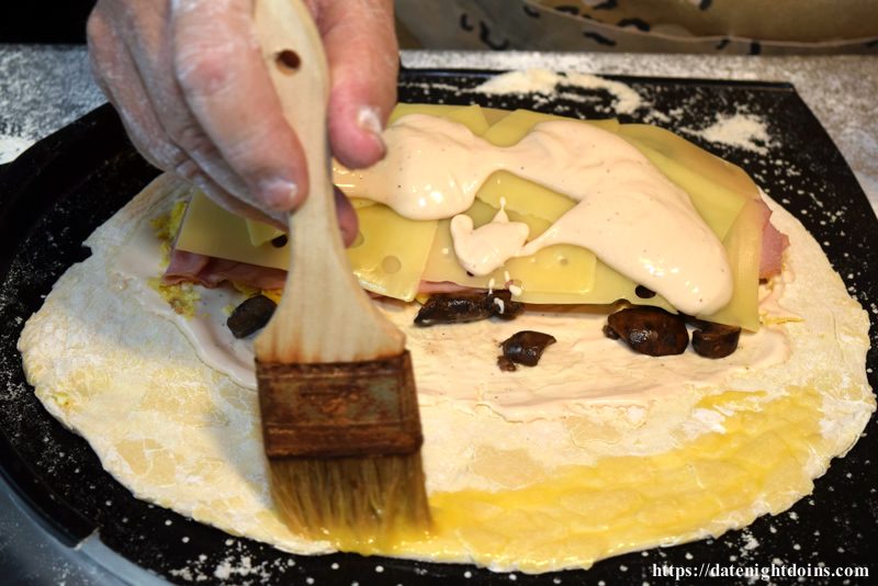 Ham and Swiss Egg Breakfast Calzones