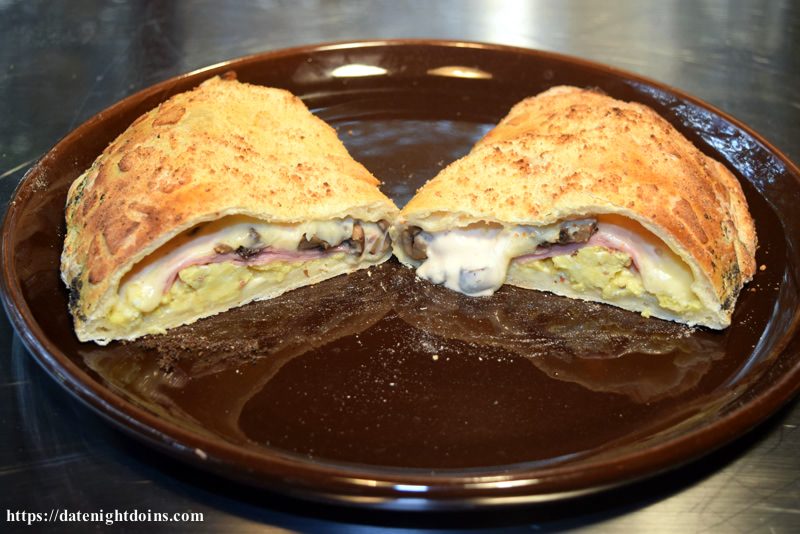 Ham and Swiss Egg Breakfast Calzones