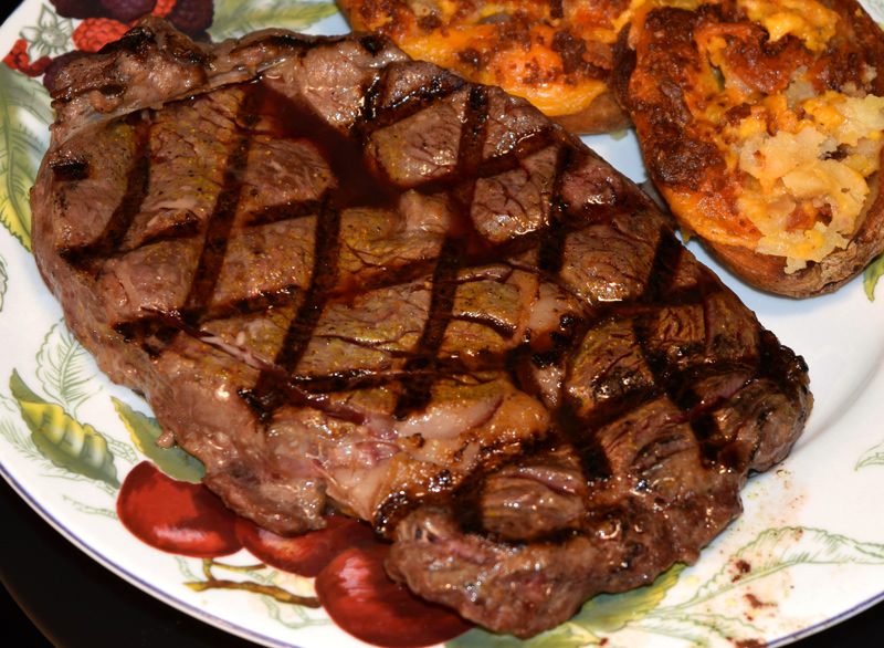 Steak on the Green Mountain Wood Pellet Grill