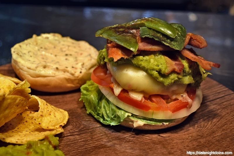 Jalapeno Guacamole Bacon Cheeseburger