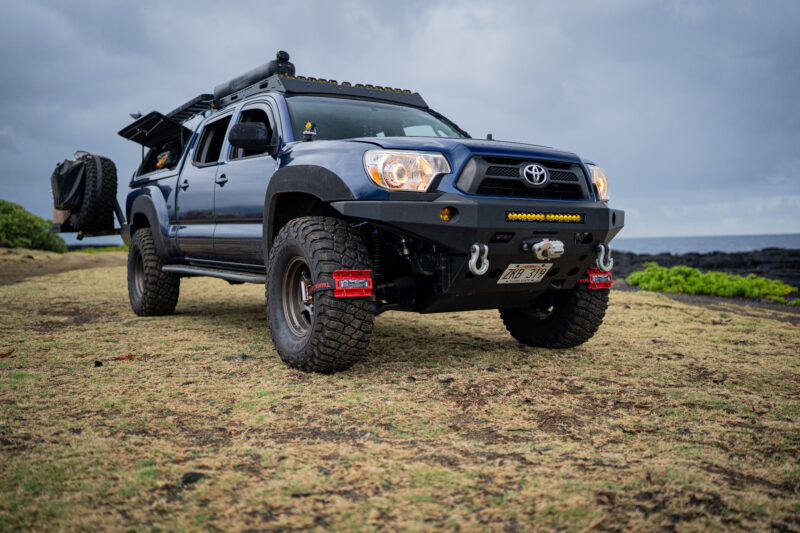 Off-road vehicle on grassy terrain